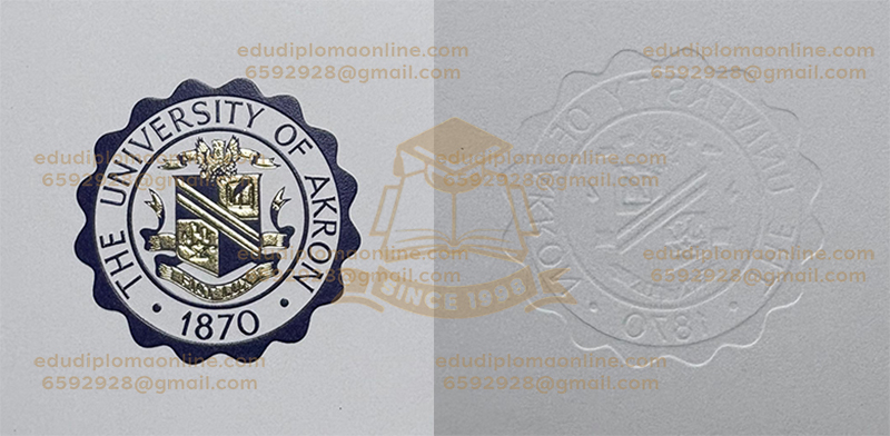 University of Akron diploma Gold-stamped embossed seal
