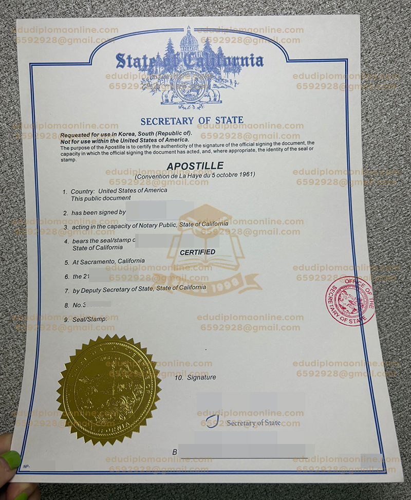 California Apostille Certificate