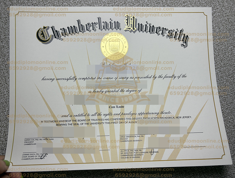 Chamberlain University diploma
