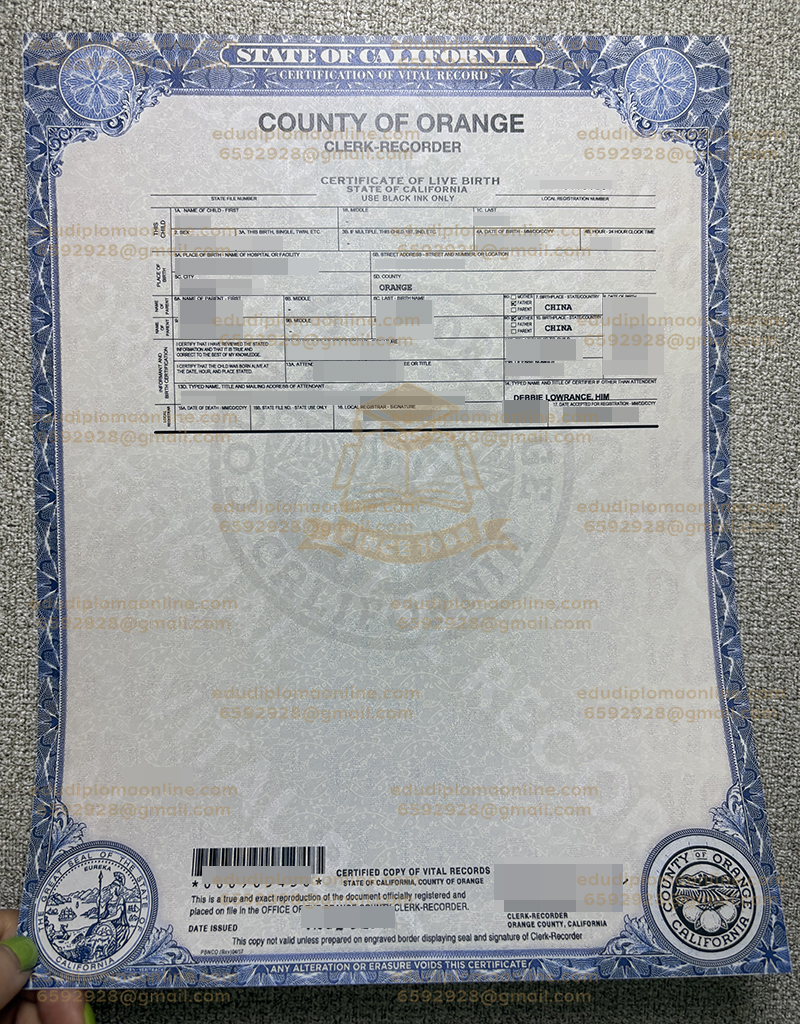 Orange County Birth Certificate