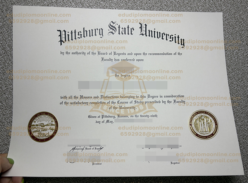 Pittsburgh State University diploma