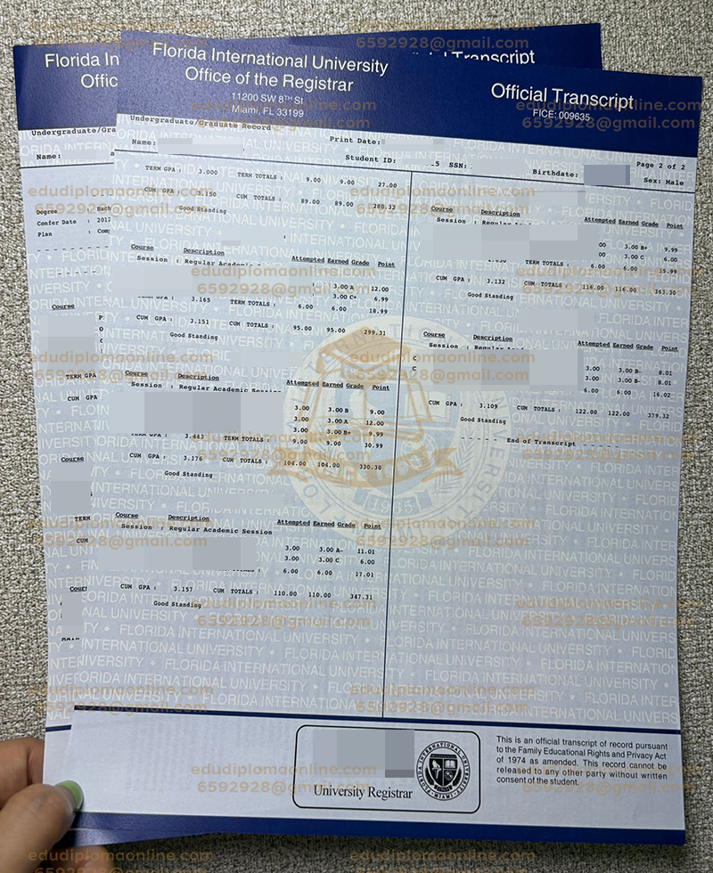 FIU 成绩单