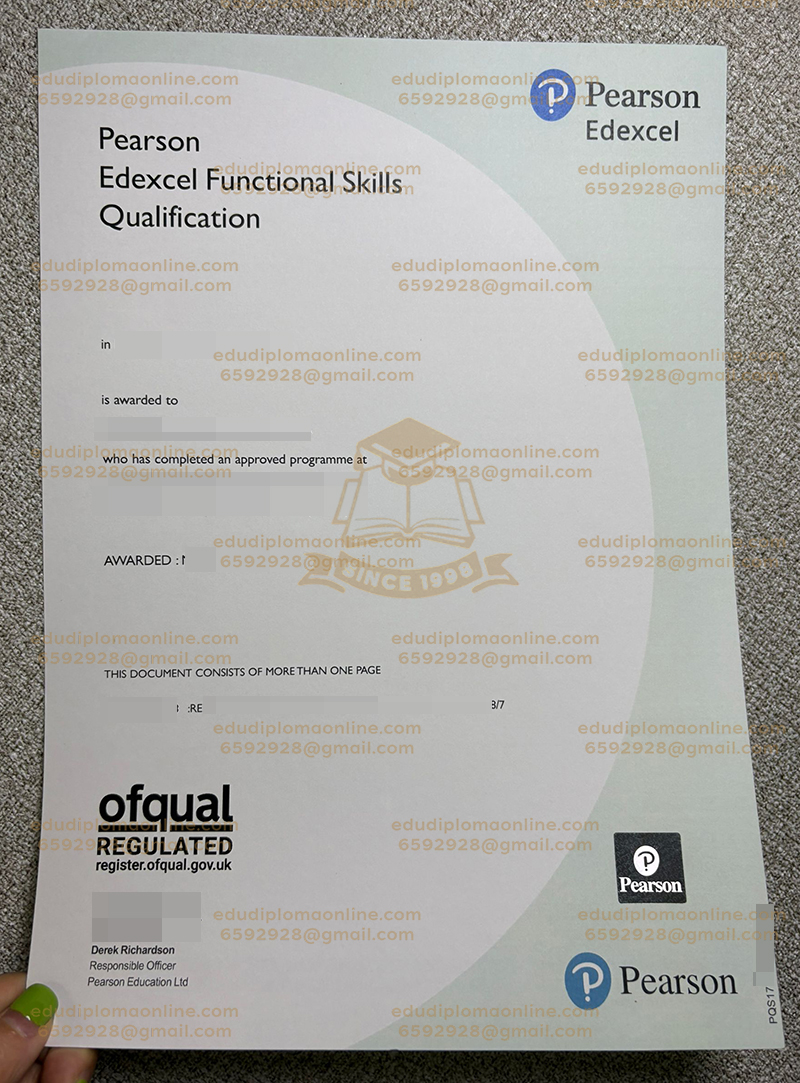 Pearson functional skills certificate