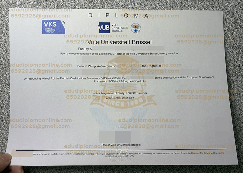 Vrije Universiteit Brussel diploma