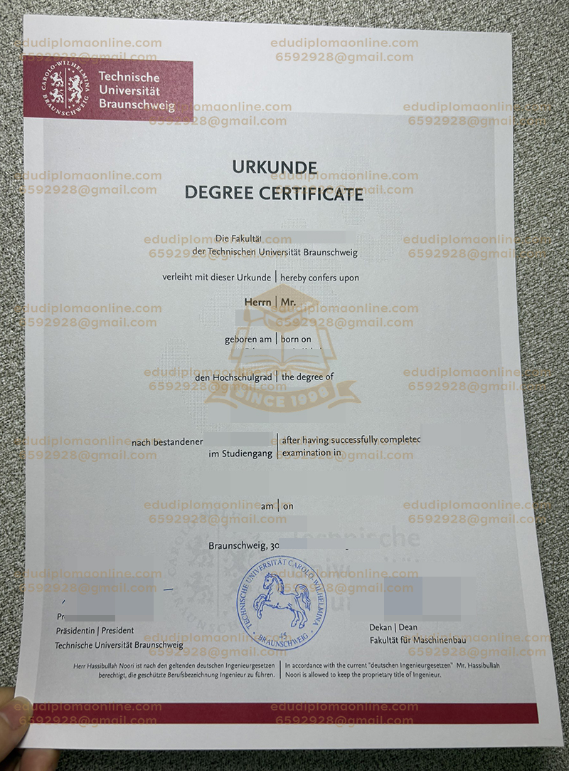 TU Braunschweig Urkunde
