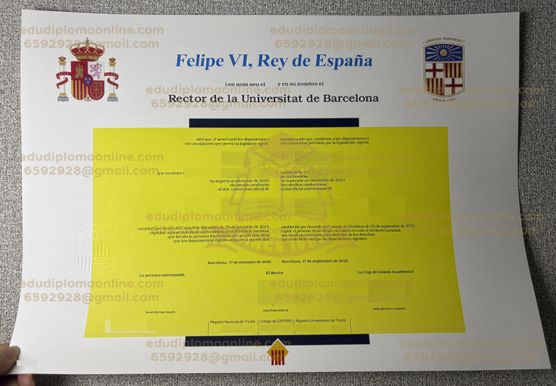 Diploma Universitat de Barcelona
