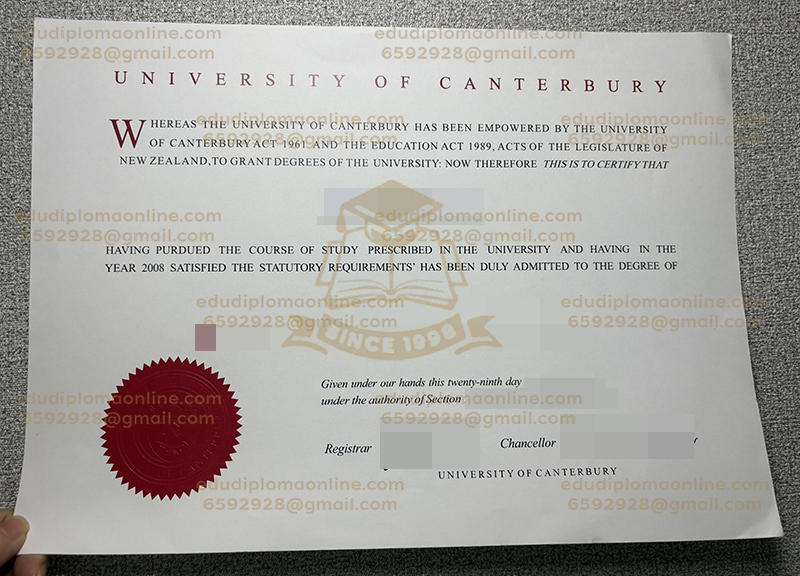 University of Canterbury diploma